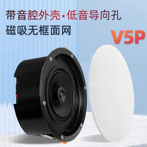 创智JiHiFi-V5P带箱体吸顶音响低频倒相孔高低音2分频同轴音响