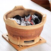老式 迷你泥炉炭烤炉家用木炭炉子烧炭烧烤烤肉陶土炭炉小土炉碳炉