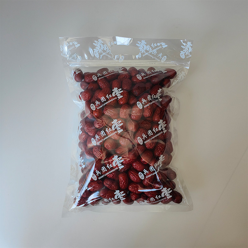 兵团红枣新e疆大枣定制包装袋食品级透明干果红枣包装袋手提拉炼
