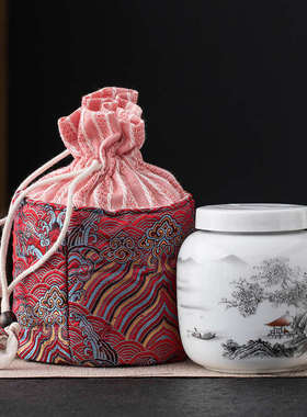 蓝色陶瓷食品膏方蜂蜜密封罐礼盒空盒膏滋丹药瓶配硅胶药粉罐定制