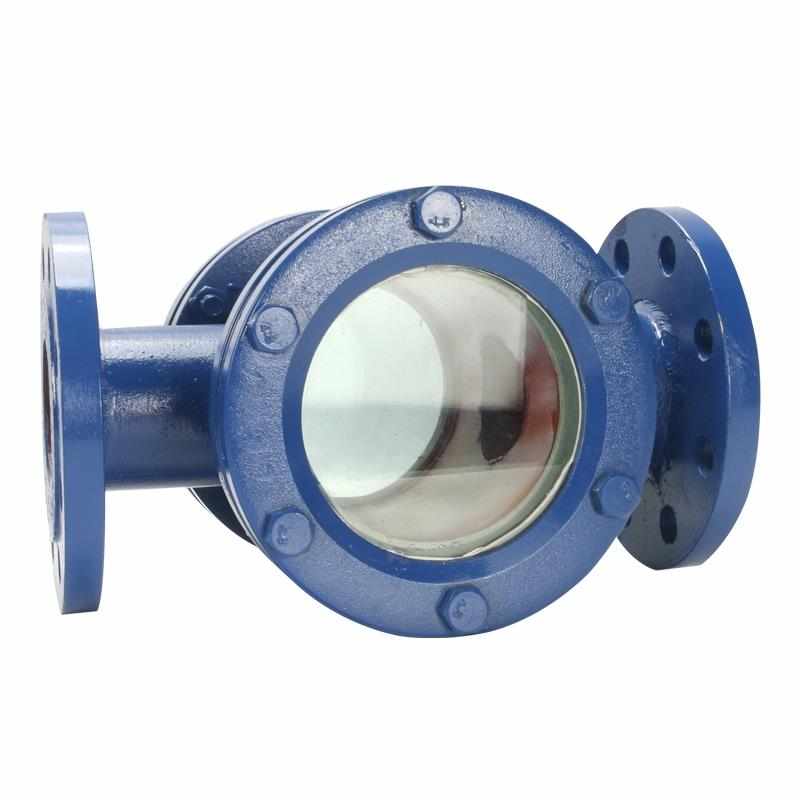 碳钢直通四通十字管道视镜HGS07-101/102钢化硼硅玻璃可加叶轮50