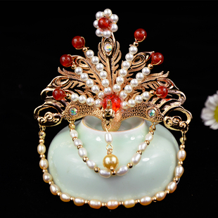 裳容手作 凤凰小发冠宋制古风汉服顶冠婚礼凤冠头饰 可配套搭凤钗