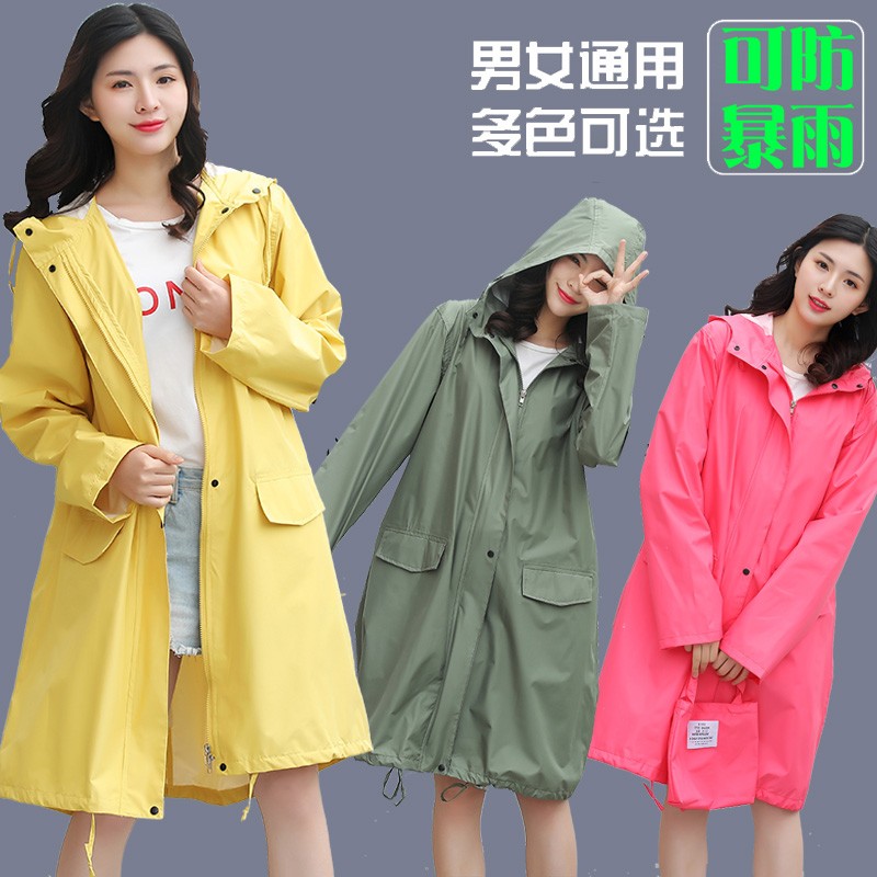 新式雨衣女成人时尚徒步长款雨披加大男轻薄可爱全身防水风衣外套