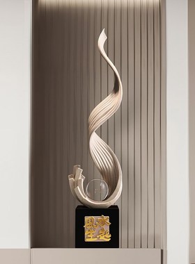 风生水起玄关装饰摆件客厅轻奢高档竖高电视柜落地高级感乔迁礼物