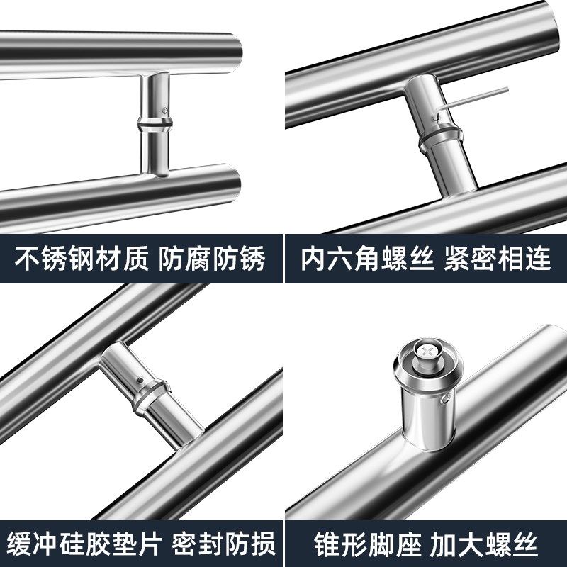 304不锈钢玻璃门拉手玫瑰金本色木门把手柄黑色KTV包厢门大门拉手