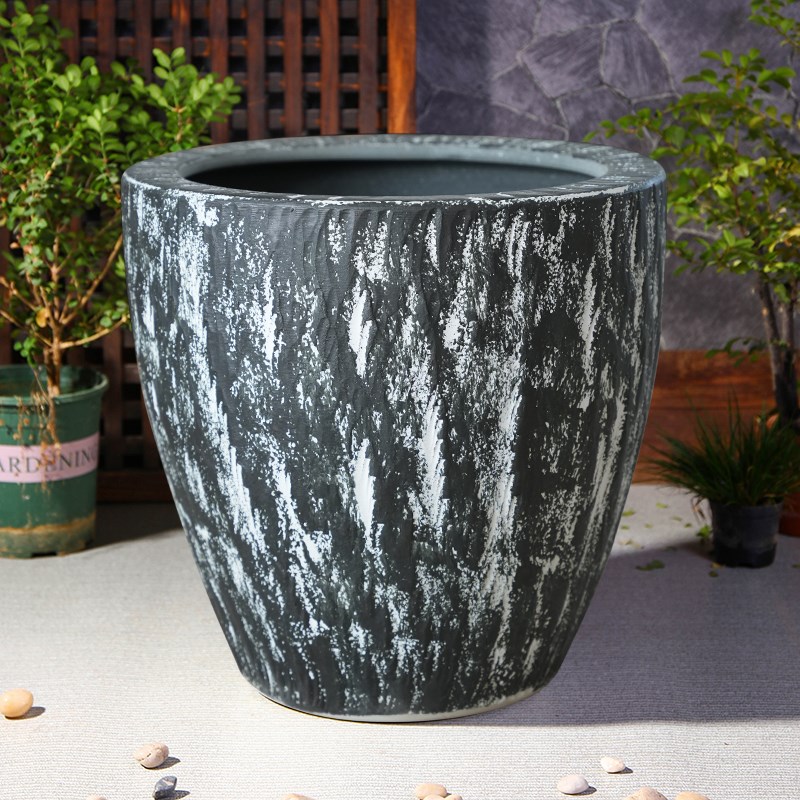 景德镇陶瓷金鱼缸水培碗莲睡莲乌龟缸锦鲤缸庭院摆件大水缸加高款