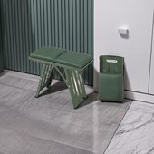 不锈钢折叠凳子便携式 户外休闲马扎加厚钓鱼钢板凳子简约火车旅行