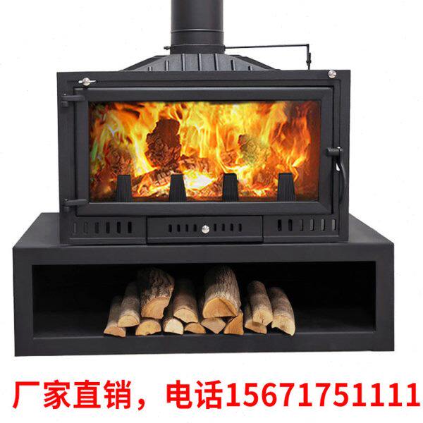 真火壁炉 铸铁燃木壁炉 0.9米宽壁炉芯 别墅壁炉 欧式壁炉取暖器