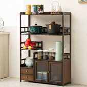 简约小型家用客厅置物架茶叶架茶水柜边柜收纳柜办厨房落地收纳架