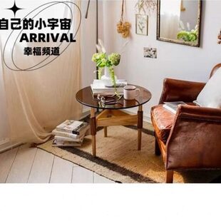 10MM厚茶色高端钢化玻璃家用转盘高档圆餐桌饭店台面茶几桌面定做