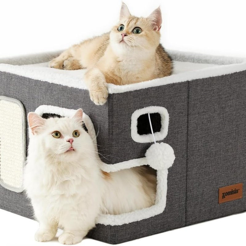 2025热销正方体猫窝 带猫抓板 可折叠猫窝狗窝四季通用厂家直销