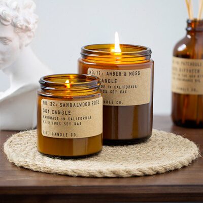 P.F. CANDLE CO美国进口香薰蜡烛卧室房间持久精油香氛PF琥珀苔藓