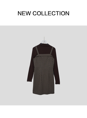 【小玉米专属】 经典复古学院风格子吊带裙套装 D5F56001