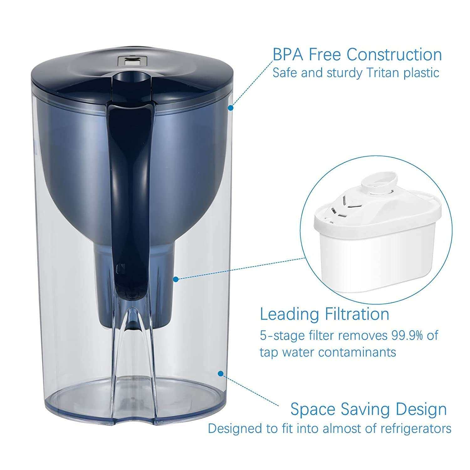 货源净水壶家用净水器滤水壶厨房净水杯活性炭过滤水壶滤水器