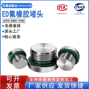 304316L不锈钢堵头高温ED氟橡胶密封圈2分4分内六角M14M12M20定做