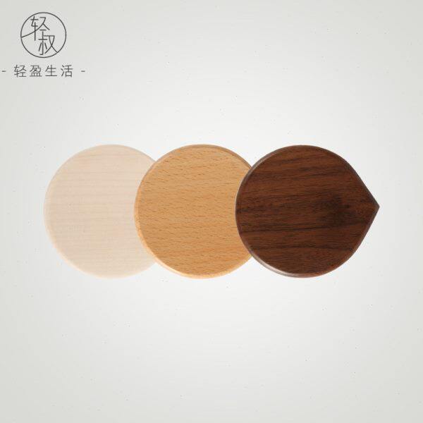 轻叔实木随身小镜子女便携迷你化妆镜滑盖折叠定制化妆包随身镜