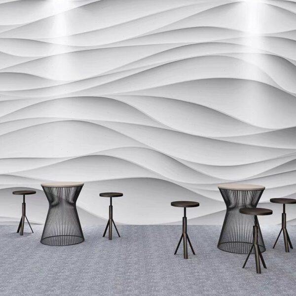 简约水波纹立体几何墙布客厅办公室公司背景墙壁布抽象艺术3d壁纸