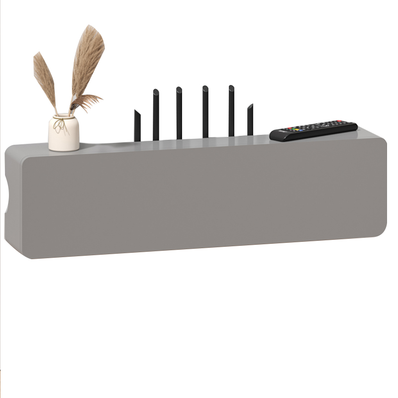 wifi路由器收纳盒免打孔壁挂墙上电视柜电线插座遮挡机顶盒置物架
