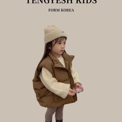 韩国TENGYESH女童马甲2023秋冬新款女宝宝洋气外穿背心冬季羽绒棉