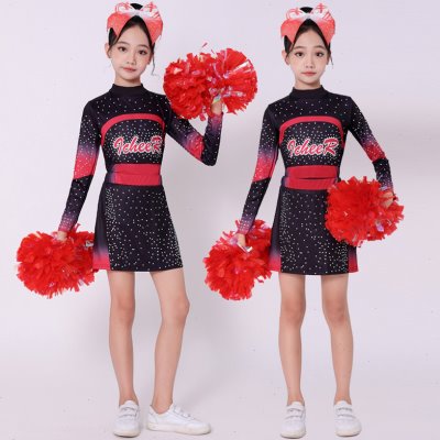 儿童花球啦啦操拉拉队比赛演出服中小学生健身操竞技运动会体操服