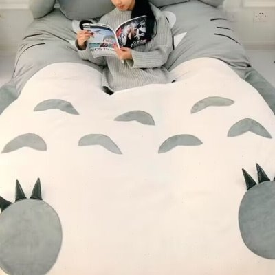 龙猫床懒人沙发单人卡通榻榻米床垫可爱创意卧室沙发床上靠睡垫