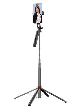 新款1.8米四脚架蓝牙自拍杆桌面支架grop接头手柄360度旋转直播