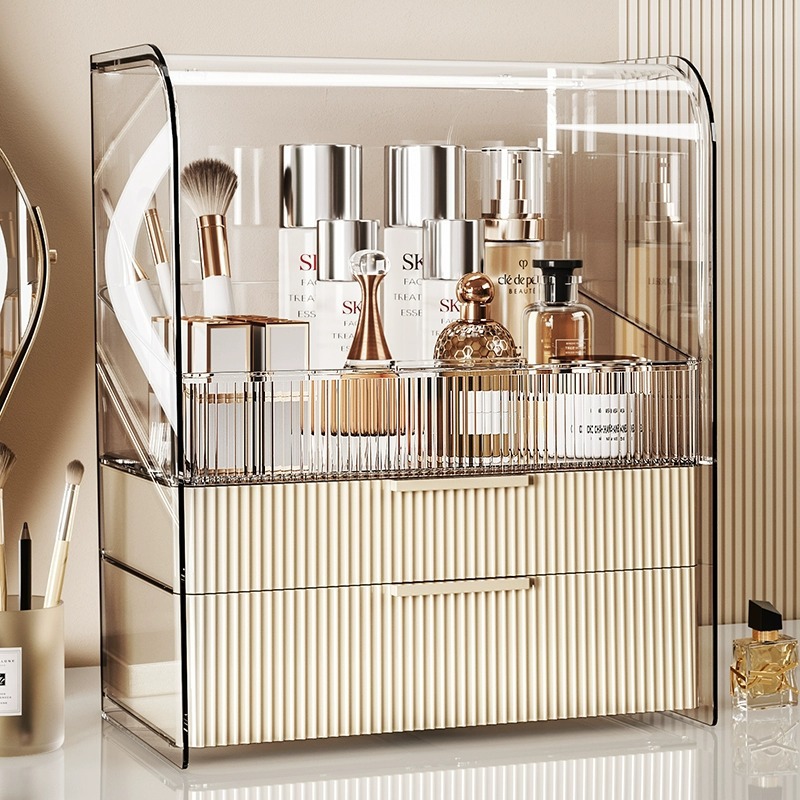 化妆品收纳盒防尘大容量桌面梳妆台口红护肤品高级感亚克力置物架