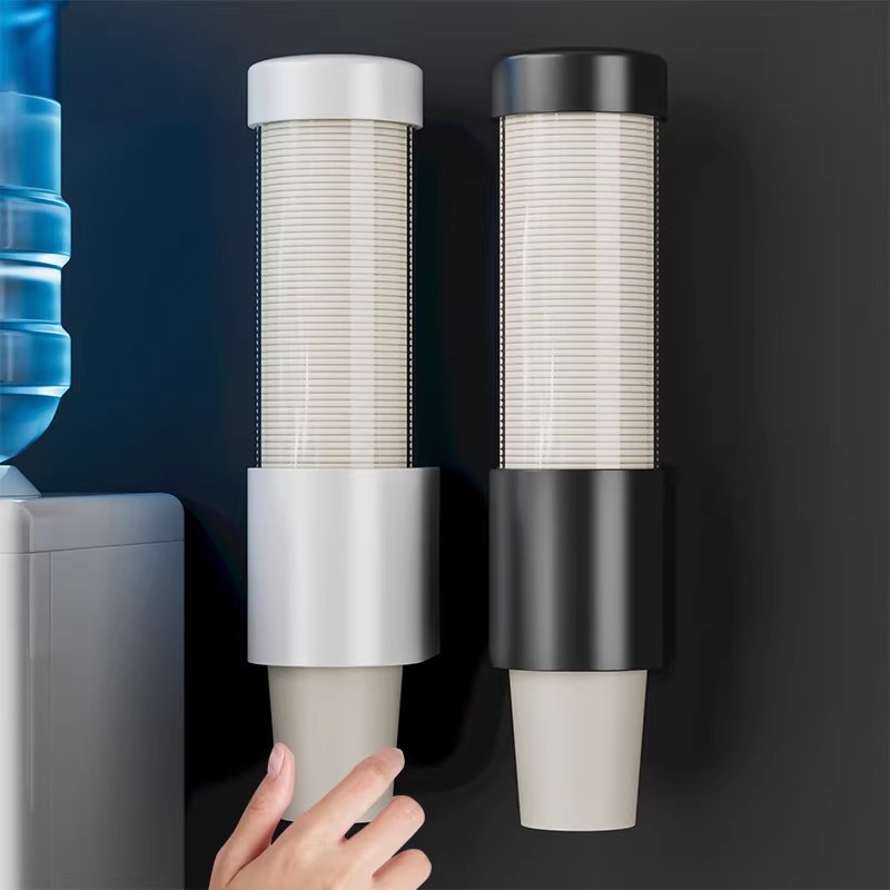 一次性杯子架自动取杯器壁挂式纸杯架商用饮水机收纳置物架两个