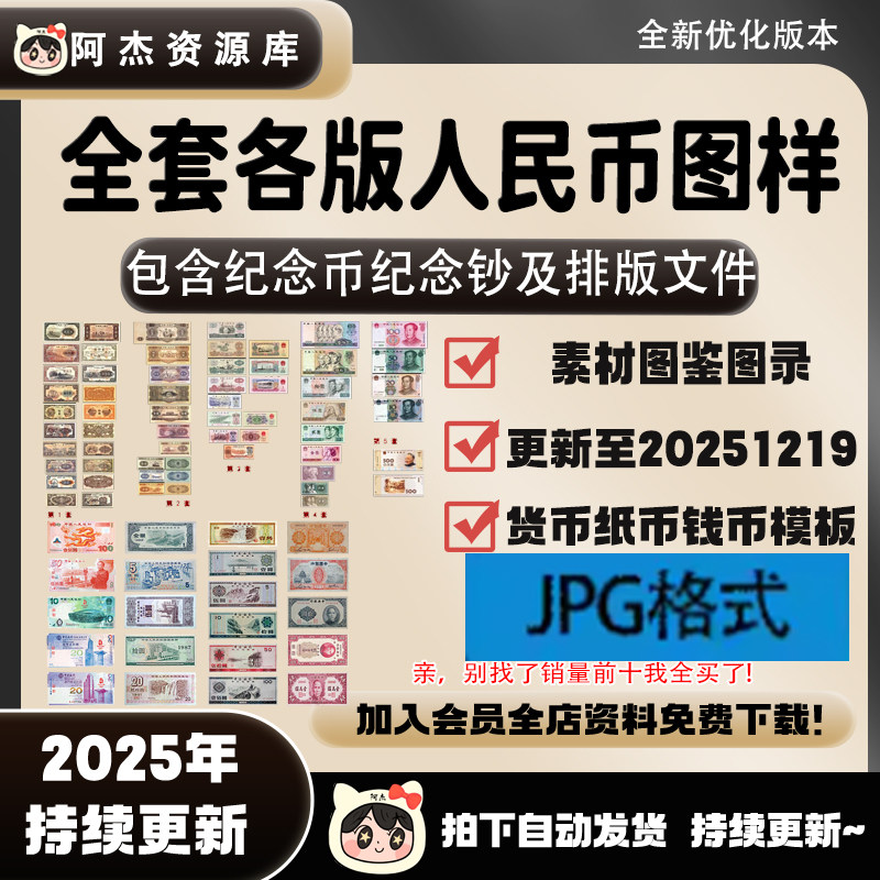 人民币收藏素材图鉴图录更新至20251219货币纸币钱币模板小学设计