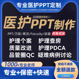 医学ppt代制作代写品管圈pdca护理查房课件个案专案病例分析qcc