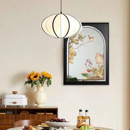 新中式花鸟镜子画客厅装饰中古氛围感水墨画遮丑玄关Z走廊装饰画