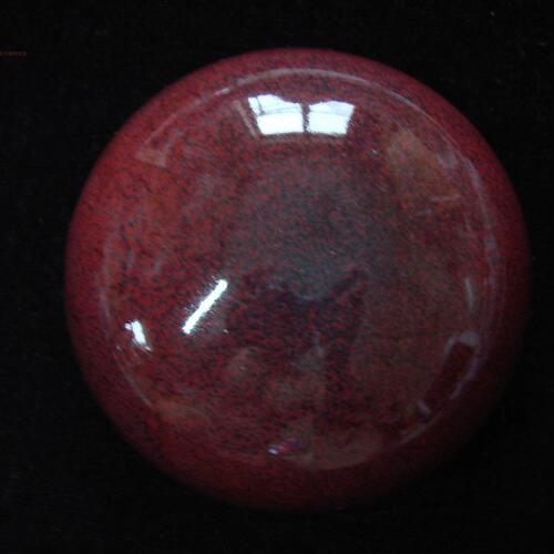 印泥盒 印缸精品小号天目红单色釉内径6.9cm 潜泉牌镜面朱砂硃膘