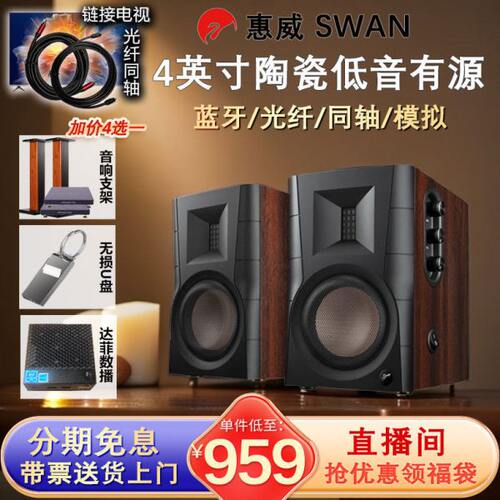 Hivi/惠威 D100 蓝牙音箱多媒体数字电脑电视音响家用有源 D100