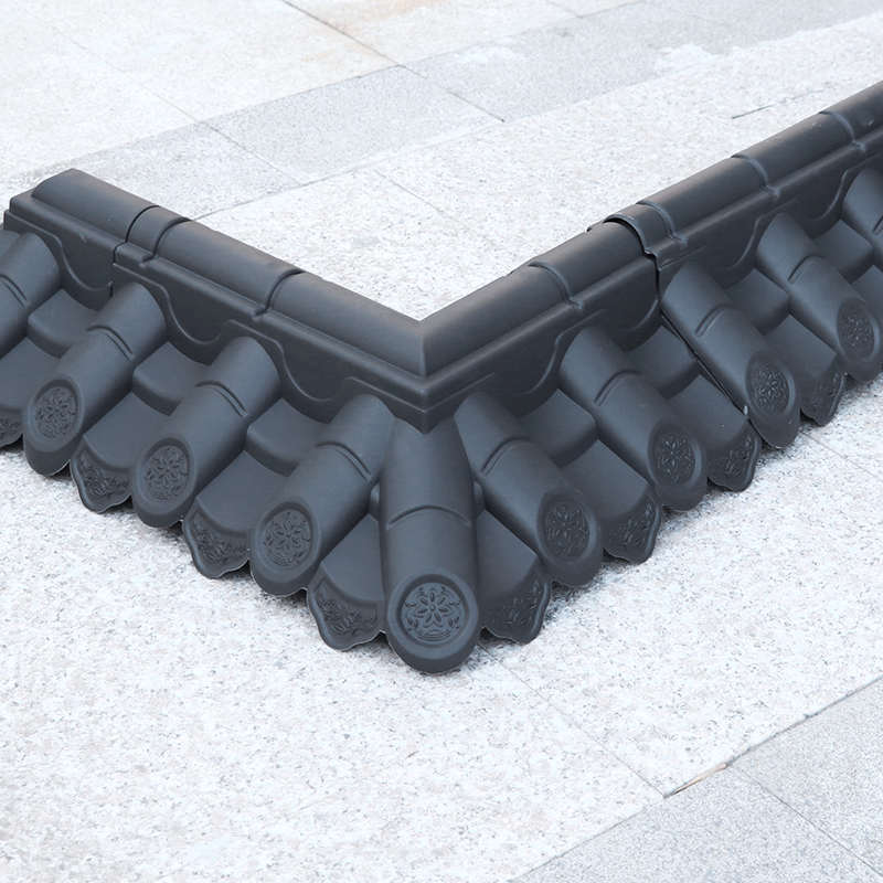 12墙迷你拐角双面瓦仿古塑料装饰墙头中式围墙瓦压顶树Y脂配套转