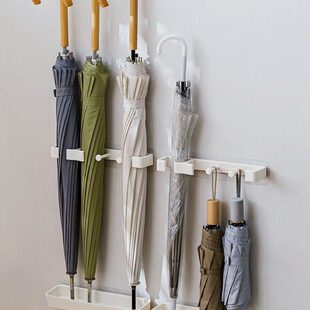 日式入户家用置伞架壁挂收纳柜架门后雨伞桶免打孔放伞门口置物架