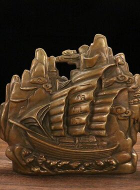 一帆风顺帆船摆件 创意家居酒柜装饰品 客厅玄关装饰品