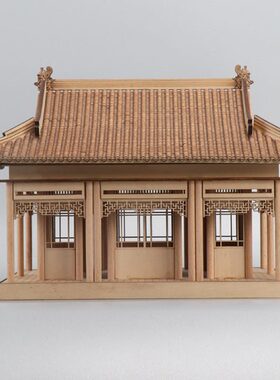 新中式禅意中国风木制古建筑亭子模型摆件样板房客厅玄关软装饰品