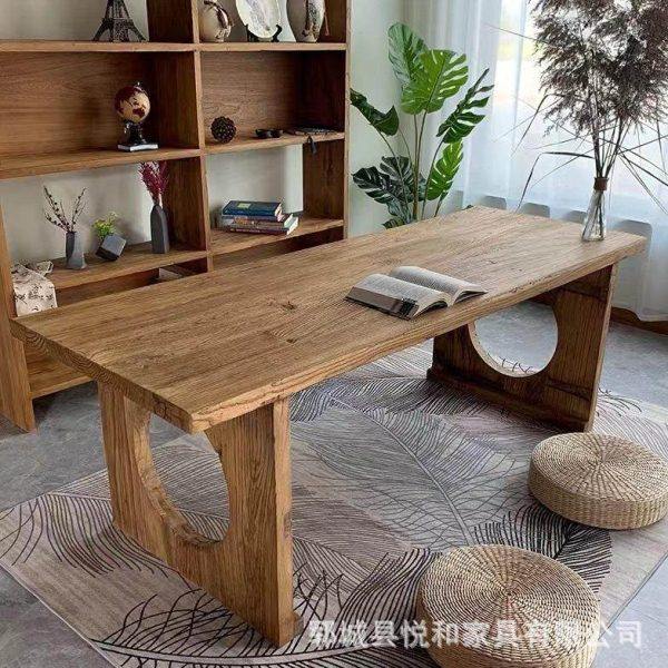 复古中式老榆木茶桌自然纹理风化老门板茶桌民宿客厅原木喝茶桌子,商业/办公家具,茶台/茶桌,淘宝优惠券,粉丝福利购,淘宝优惠卷