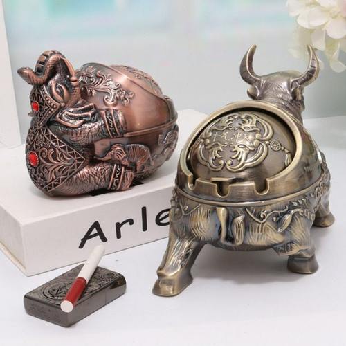 烟灰缸家用客厅创意个性潮流办公室防飞灰烟味带盖轻奢摆件大