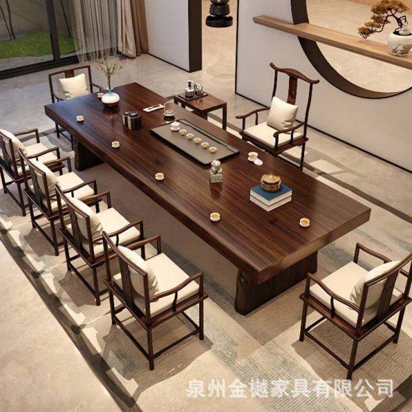 新中式实木茶桌原木大板家用泡茶桌椅简约公室喝茶功夫茶台全套,商业/办公家具,茶台/茶桌,淘宝优惠券,粉丝福利购,淘宝优惠卷