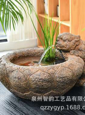 电商欧式假山喷泉流水摆件外贸水景客厅办公室桌面工艺品