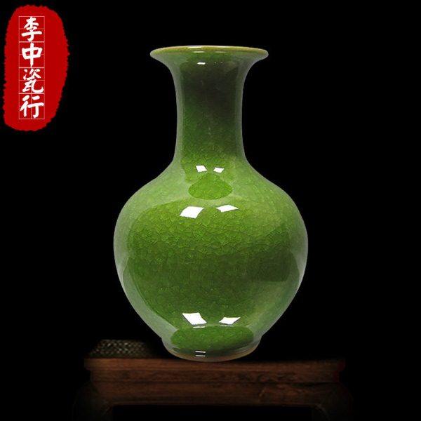 窑变瓷花瓶 冰瓷瓷瓶 绿色花瓶 赏瓶 碎瓷瓷瓶 家居装饰瓷器摆件,家居饰品,花瓶,淘宝优惠券,粉丝福利购,淘宝优惠卷
