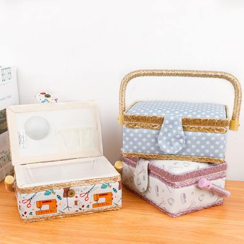 布艺收纳针线盒欧式田园裁缝家用大容量实用高档多功能收纳针线包