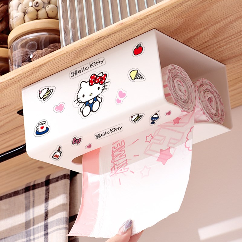 可爱壁挂式垃圾袋收纳盒免打孔抽取式宿舍家用厨房U装放塑料袋神