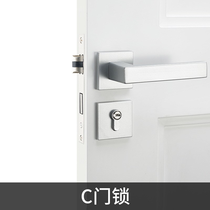 欧式卧室门锁锁k实木门锁通用型五金锁具门把手分体房间房门锁