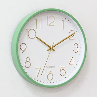 绿色客厅卧室挂钟时钟家用静音北欧挂表简约现代时尚太阳钟表圆形