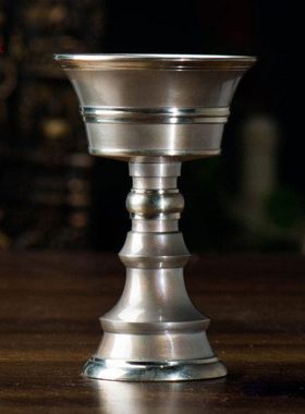 佛具用品灯青铜光面酥油蜡烛台底座尼泊尔酥油灯座 8cm