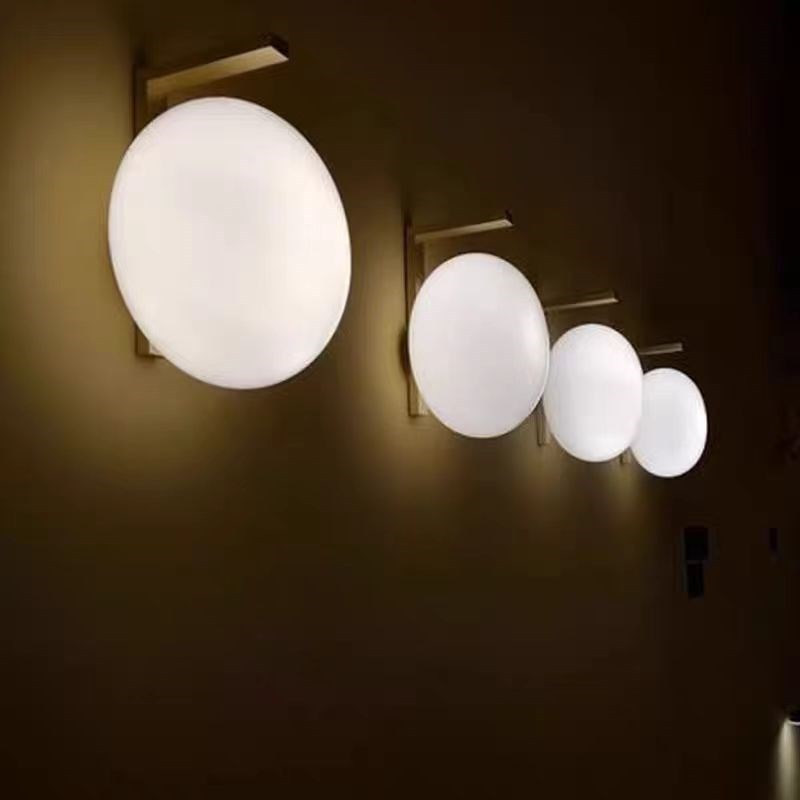 意大利Oluche Alba球形简约创意客厅卧室复古黄铜玻璃中古法式壁