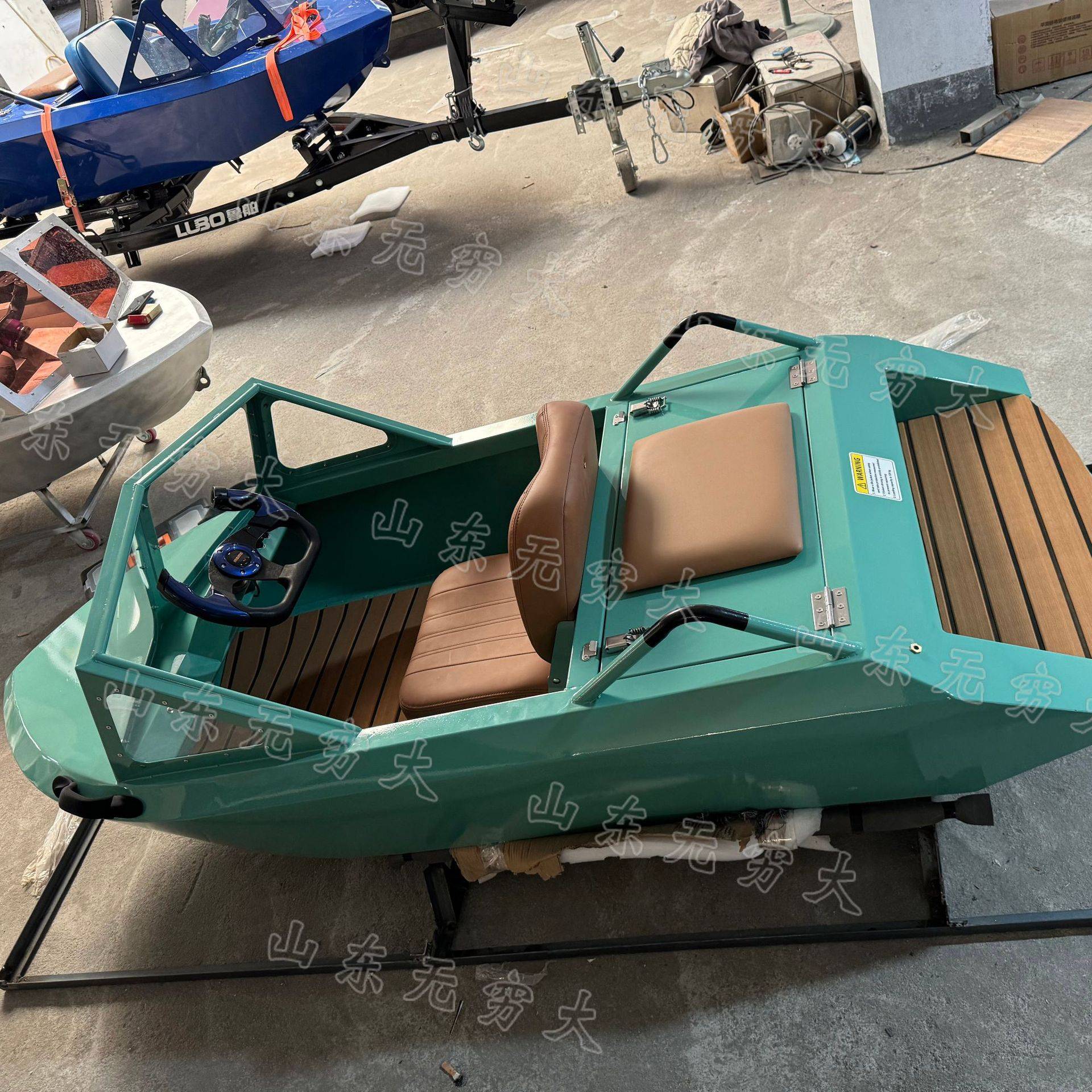 电动卡丁船 双人碰碰船铝合金一体式船舱 电动增压水泵水上游乐