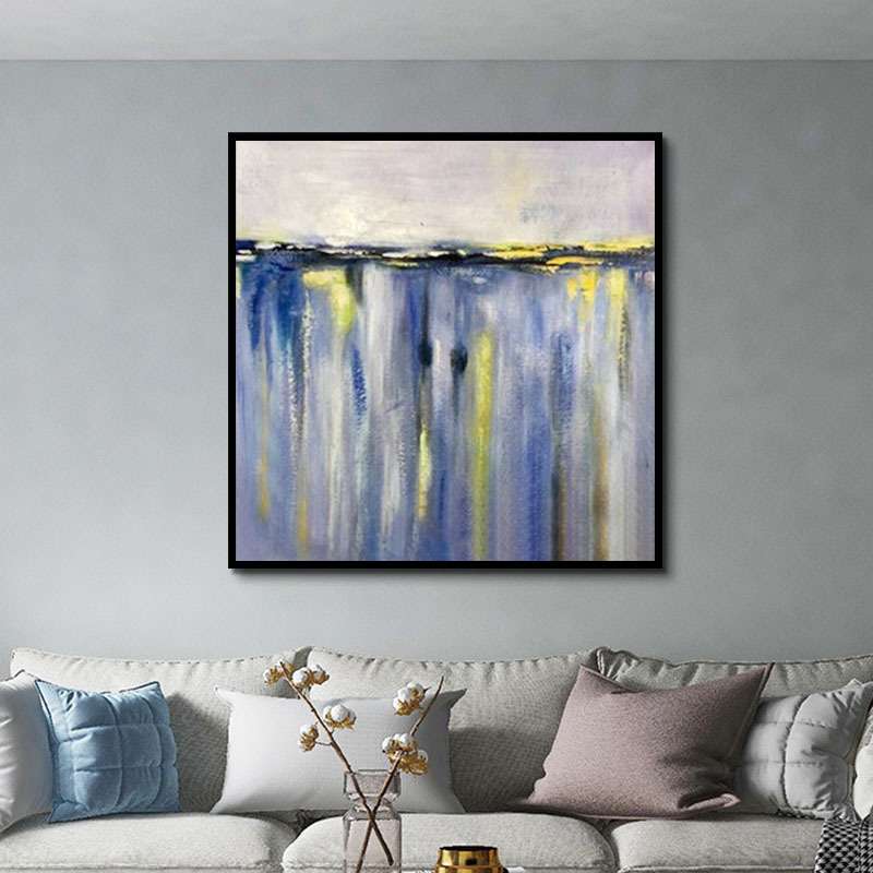 手绘油画现代简约布艺肌理纯色艺术画玄关客厅落地大幅抽象装饰画图片